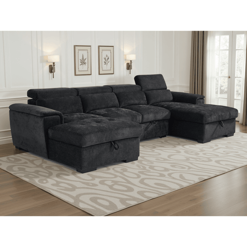 Alaya Sofabed Black U Shape Corner