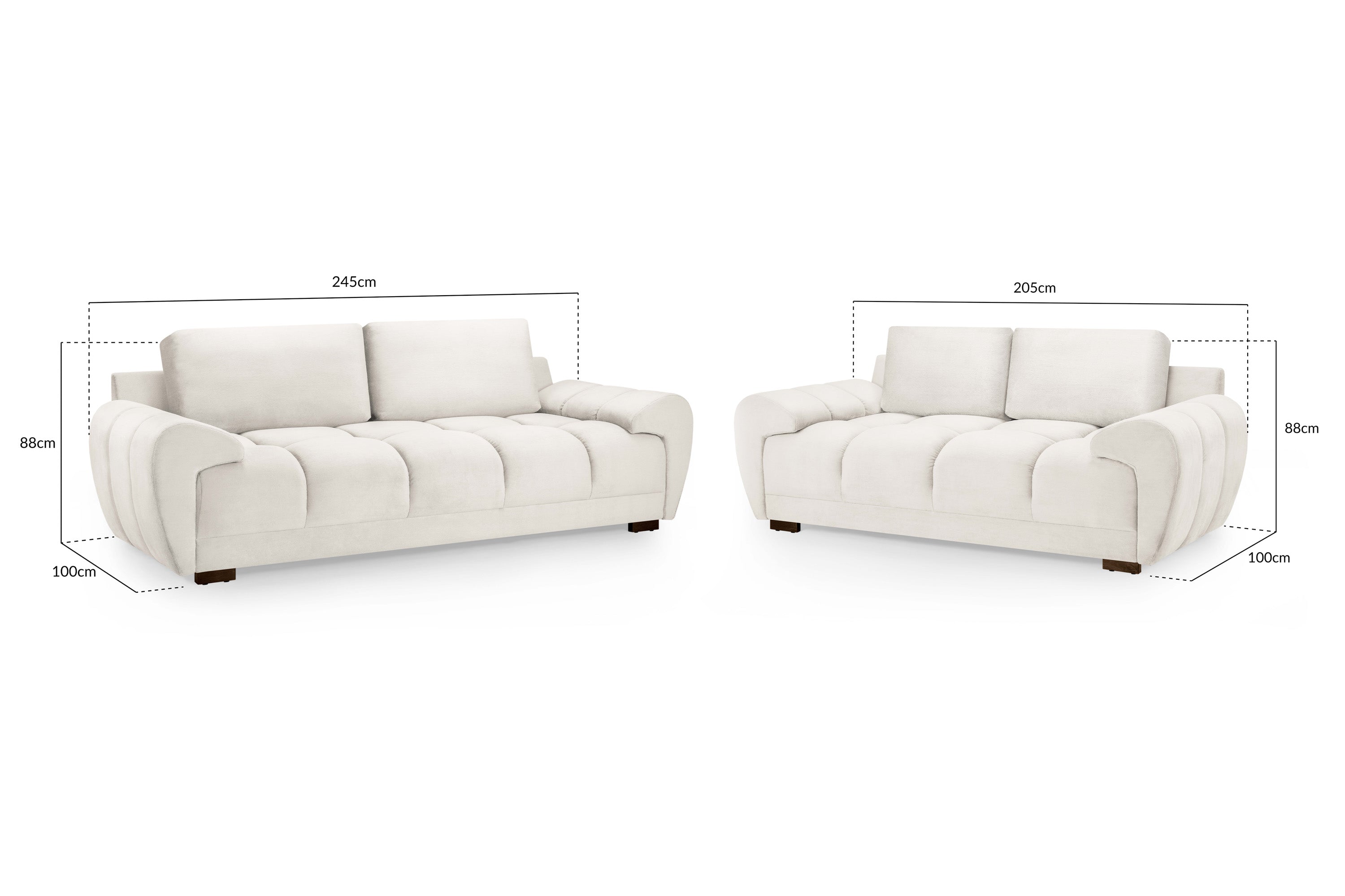 Azzuro Sofa Cream 3+2 Set