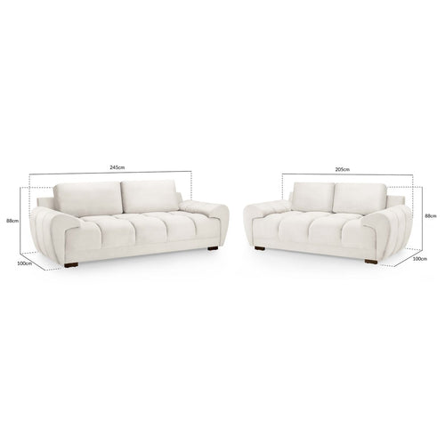 Azzuro Sofa Cream 3+2 Set