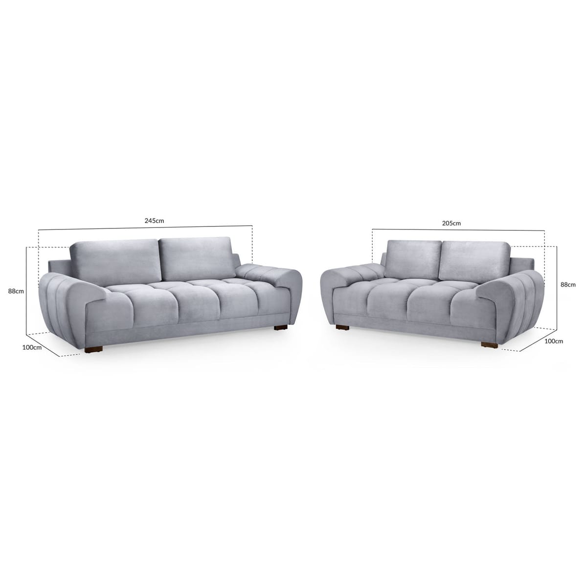 Azzuro Sofa Grey 3+2 Set