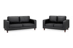 Box Sofa Black 3+2 Set