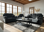 Stanley Manual Recliner Sofa Black 3+2+1