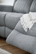 Linden Electric Recliner Sofa Grey 3 Seater