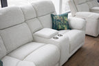 Owen Electric Recliner Sofa Beige Large Corner