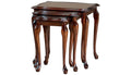 Queen Anne Glass Top Inlaid Nest of Tables