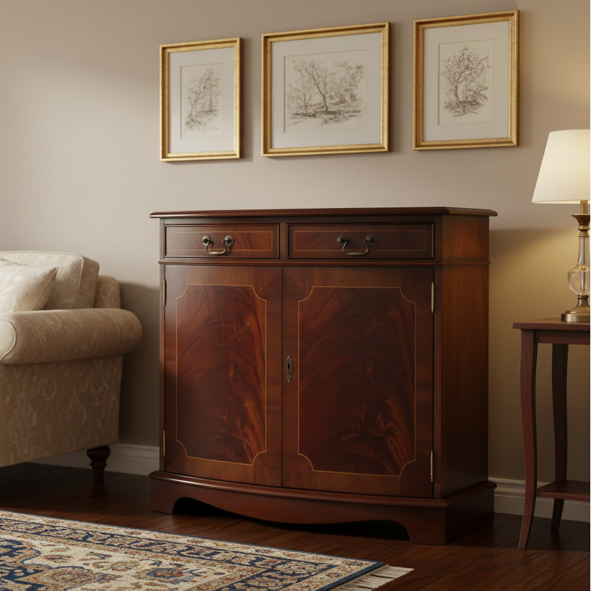 Mahogany Bow Sideboard in Lounge